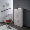 Scarpiera 61x115h cm con tre ante colore cemento e bianco - Fulda