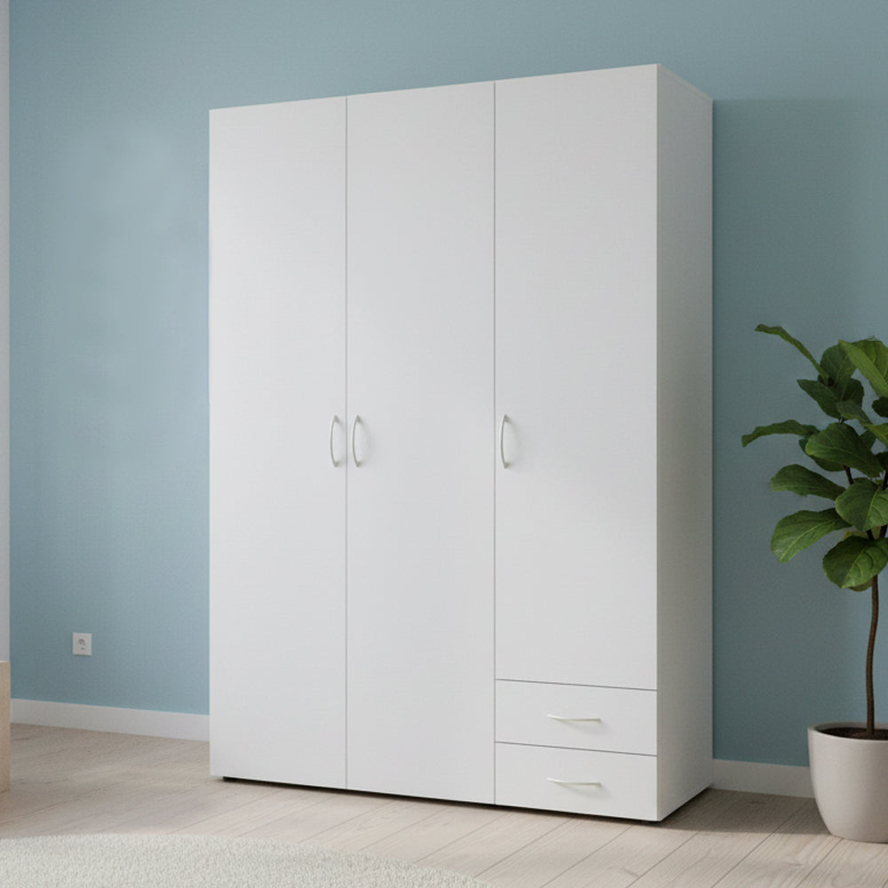 Armadio con 3 ante e 2 cassetti colore bianco 120x177Hcm - Seba 3