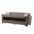 Divano a 3 posti con contenitore e funzione letto colore marrone 223 cm - Mokel