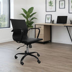 Poltrona ufficio con schienale ergonomico e ruote colore nero H91 Nuvia