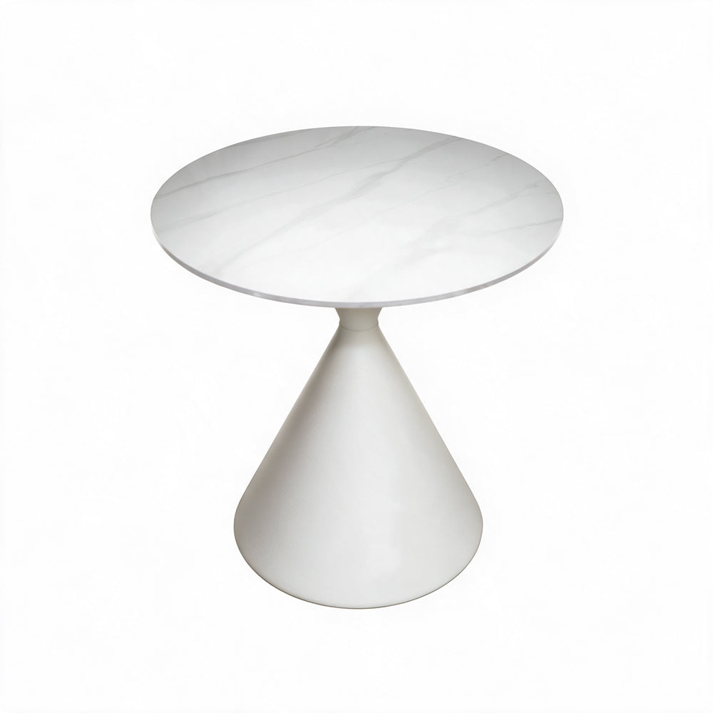 Set 2 tavolini da salotto con piano effetto marmo bianco e gambe in metallo Punto