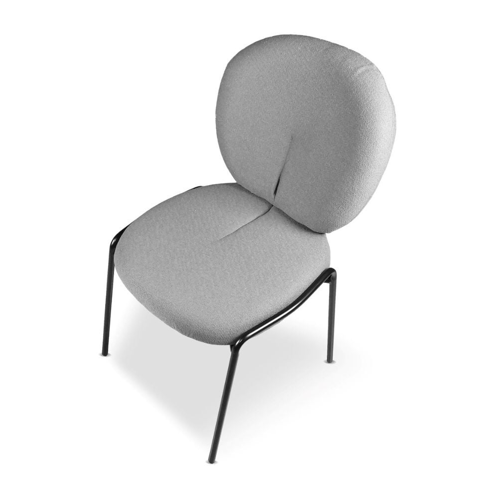 Lot de 2 chaises de salle à manger revêtues de tissu gris 53x94h cm - Sirio