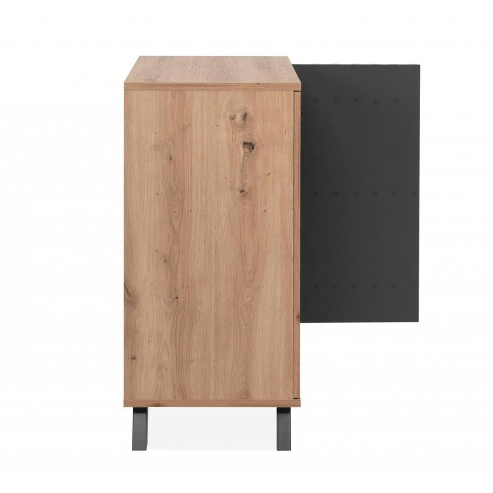 Sideboard mit 2 Türen und Einlegeböden, Farbe Eiche und Anthrazit 80x85H cm - Medan01D