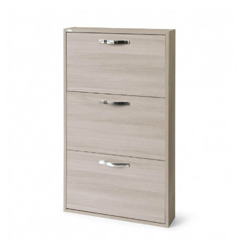 Scarpiera con 3 ante salvaspazio colore olmo 65x15x108H cm - Serena