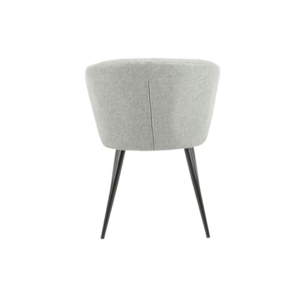 Set 2 sedie in tessuto grigio e piedi in metallo colore nero - Krid