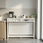 CONSOLE CACHE RADIATEUR OPELYA 130 CM AVEC DEUX TIROIRS COULEUR BLANC