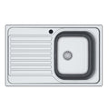 Lavello incasso in acciaio inox satinato gocciolatoio sinistro 79x50 cm - Samet Classic 273