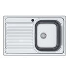 Lavello incasso in acciaio inox satinato gocciolatoio sinistro 79x50 cm - Samet Classic 273