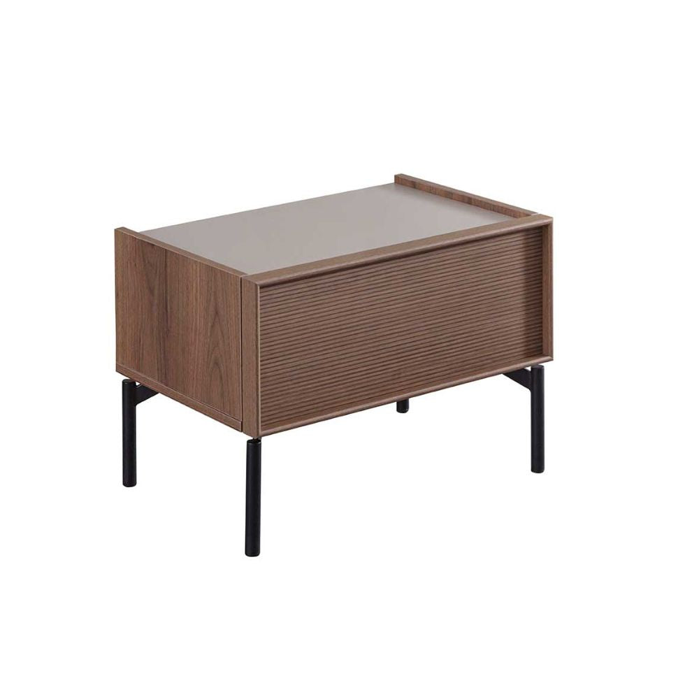 Camera da letto con letto contenitore e armadio con specchi colore beige e kaplan - Vega