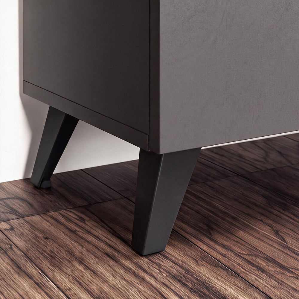 Buffet moderne à 4 portes 241x99H cm couleur ardoise plomb - Polan