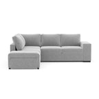 Divano angolare reversibile con funzione letto e bracciolo contenitore colore grigio - Jemmy