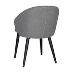 Set 2 sedie imbottite in tessuto grigio cenere con gambe nere Patya