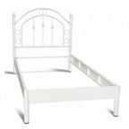 Letto singolo in ferro battuto bianco anticato 90x195 cm Luxor
