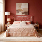 Letto matrimoniale in ferro battuto bianco opaco 160x190 cm Alice
