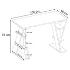 MMS290422 BUREAU PAPILLON 106 CM COULEUR ANTHRACITE