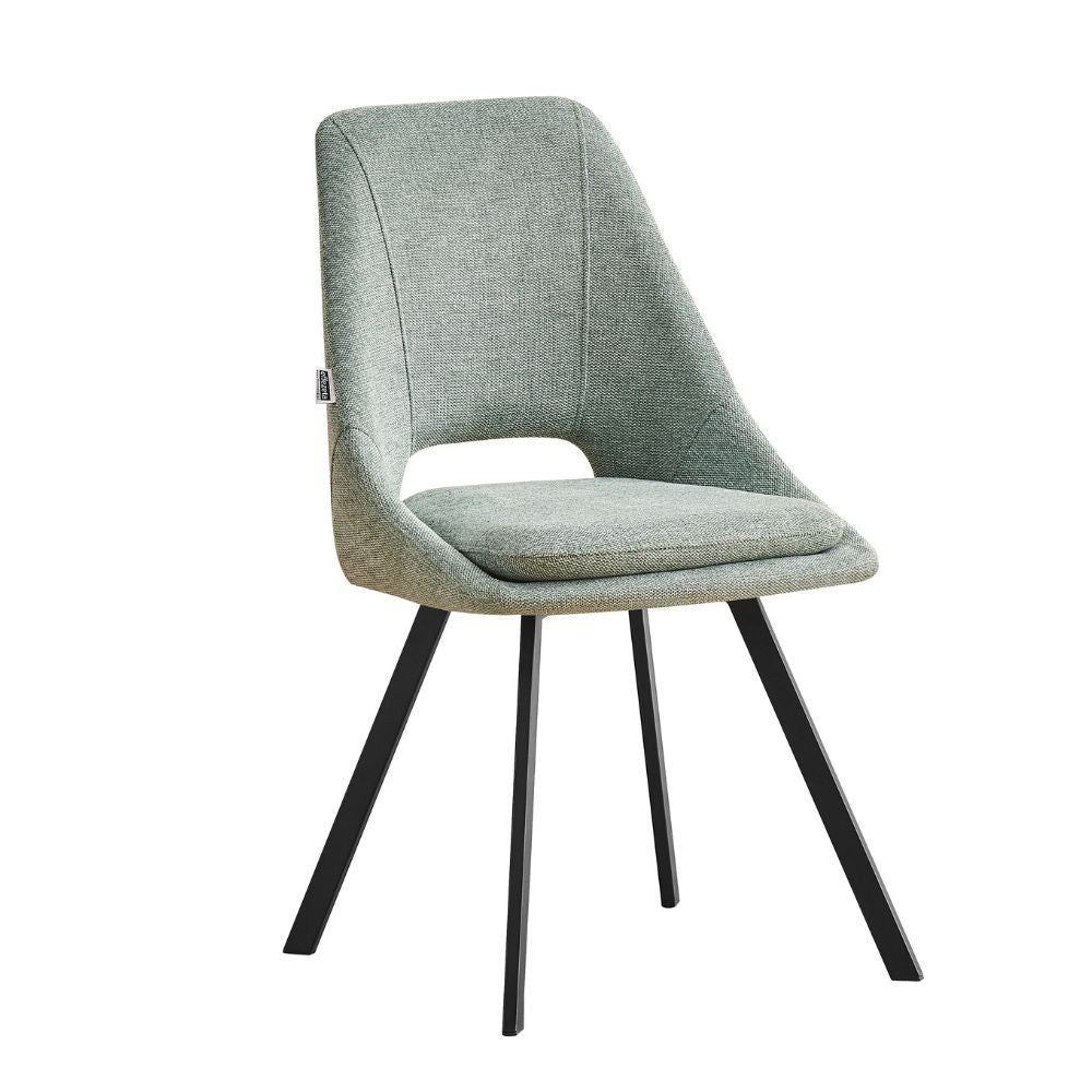 Lot de 2 chaises rembourrées Blauss en tissu vert