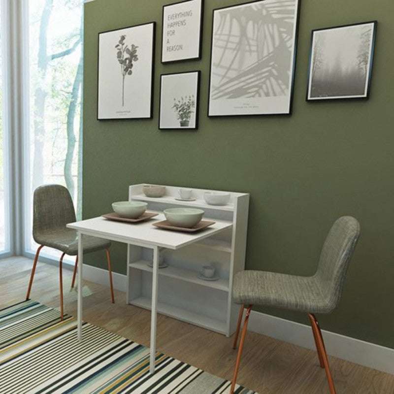 Table bureau escamotable blanc 80x20x93H cm - Maso