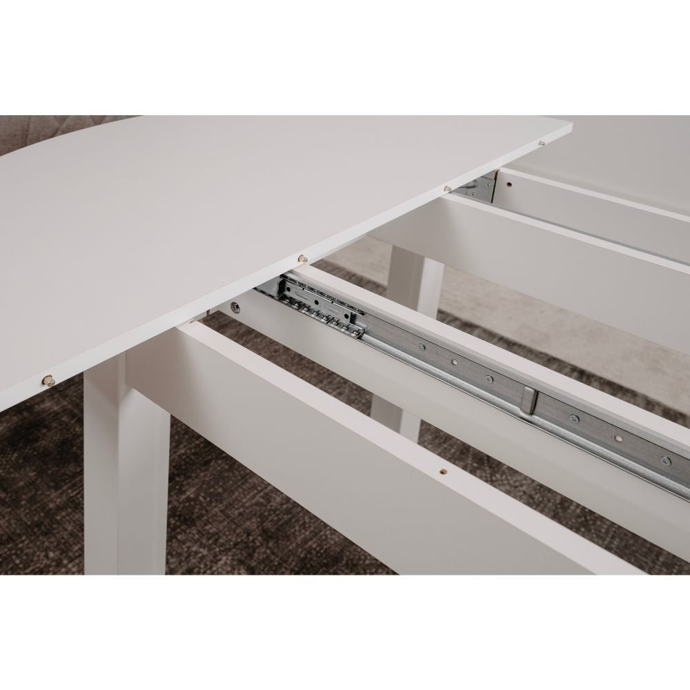 Runder ausziehbarer Tisch in Weiß 100x76H cm - Circe