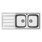 Évier encastrable inox 2 bacs et égouttoir gauche 116x50 Tirreno116