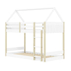 Letto a castello a forma di casetta in legno colore bianco - Monteido