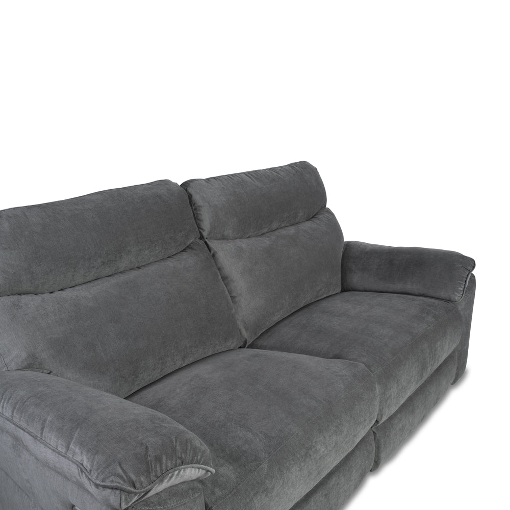 Divano 3 posti con recliner elettrico in tessuto grigio - Boston