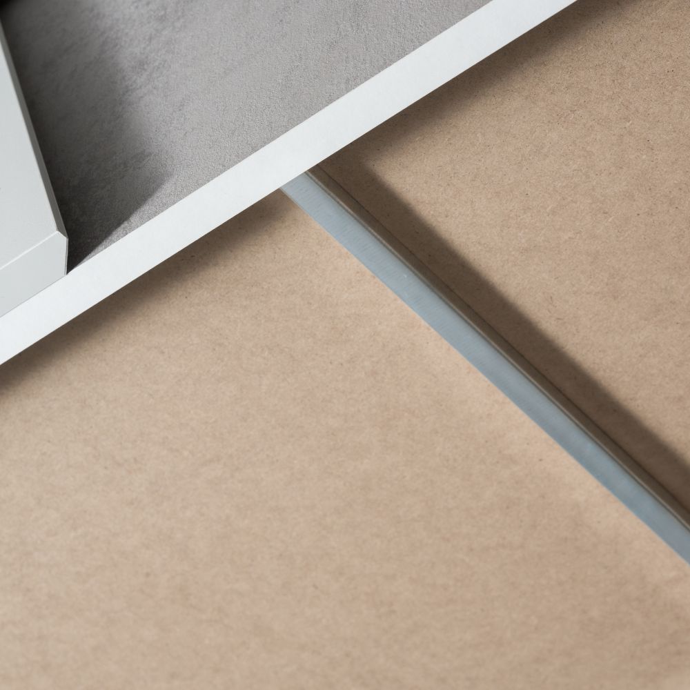 Camera da letto completa con armadio colori grigio ghiaccio e ossido grigio scuro - Fadri