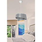 Lampada da soffitto con paralume grigio effetto legno - Lima MDL5132