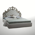 Letto barocco matrimoniale stile con contenitore colore bianco - Aleksandra
