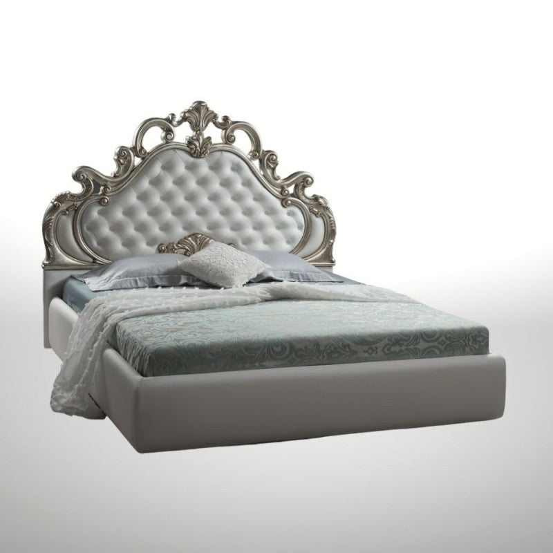 Barockes Doppelbett mit Stauraum in Weiß - Aleksandra