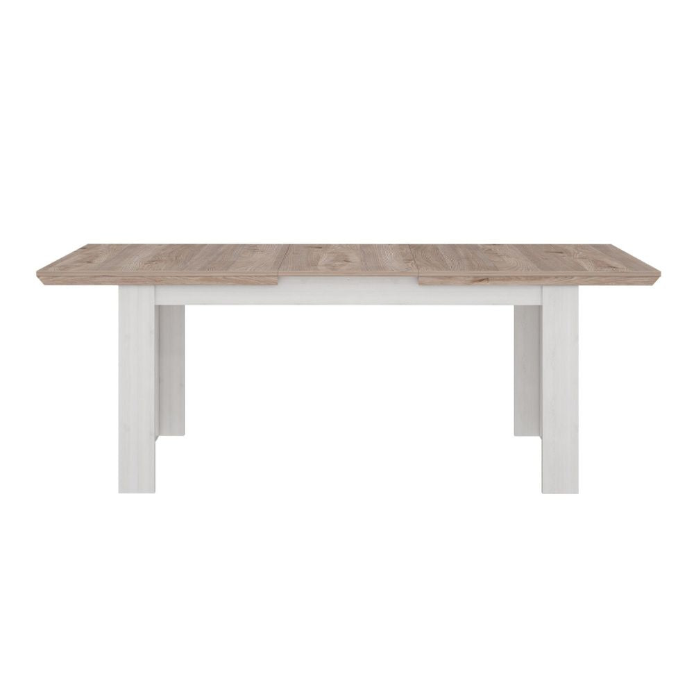 Tavolo allungabile con gambe squadrate colore rovere e bianco Forma