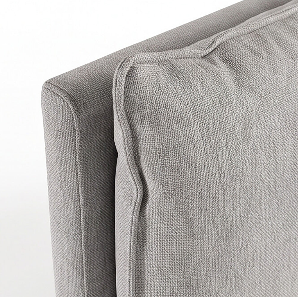 Letto matrimoniale con contenitore in tessuto grigio chiaro Vogue
