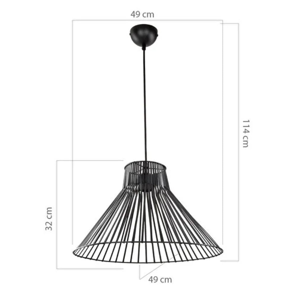 Lampada a sospensione 100h filo metallico colore nero Panama
