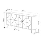 Kommode mit Türen und geometrischem Design 184 cm Farbe Weiß - Dune