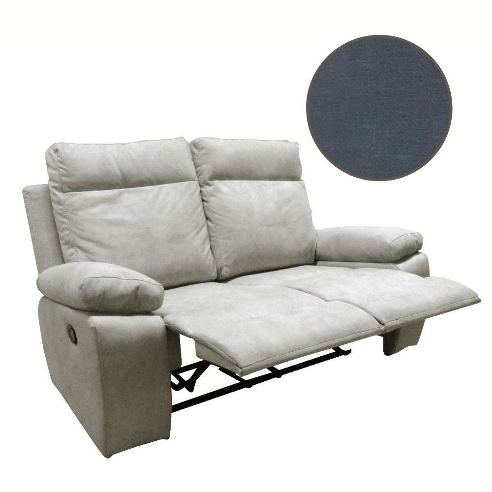 Divano 2 posti con 2 recliner manuali colore grigio - Milano