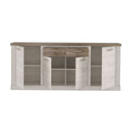 Madia 4 ante e 2 cassetti 213 cm pino bianco con top rovere antico Flux