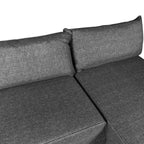 Modulares 3-Sitzer-Schlafsofa mit ausziehbarer Chaise Longue grau 290x75H cm - Armada