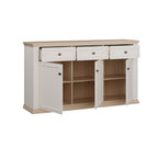 PNTK232-Q214 BUFFET ESSENZA AVEC 3 TIROIRS ET 3 PORTES COULEUR BLANC ET CHÊNE