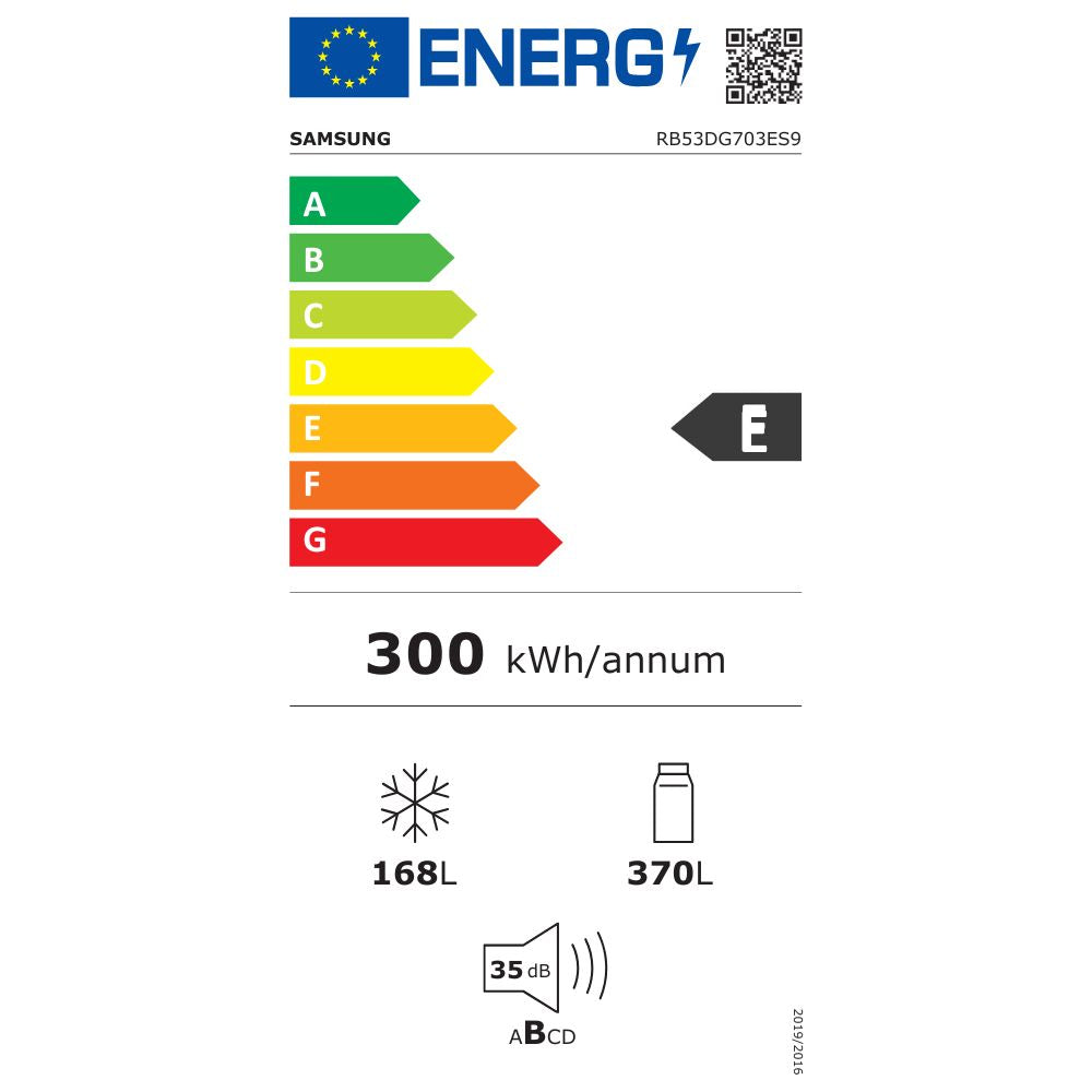 Frigorifero Samsung combinato total no frost 538 lt inox classe E - RB53DG703ES9EF