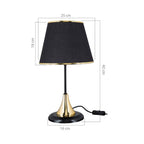 Lampada da tavolo Aden in metallo e paralume tessuto colore nero