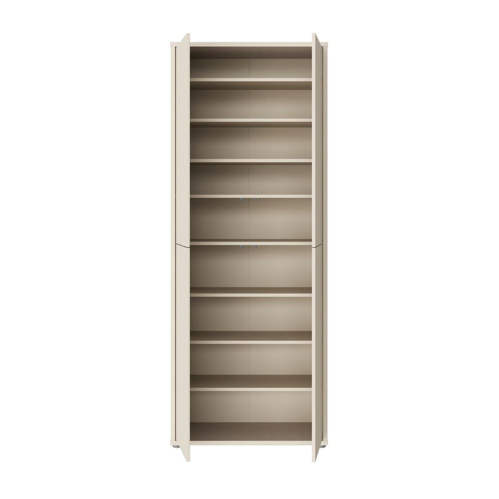 Armoire polyvalente 4 portes 74.5x35x192 coloris cachemire Medea