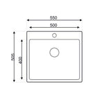 Évier à encastrer un bac 55x50.5x20H Samet SA383 inox