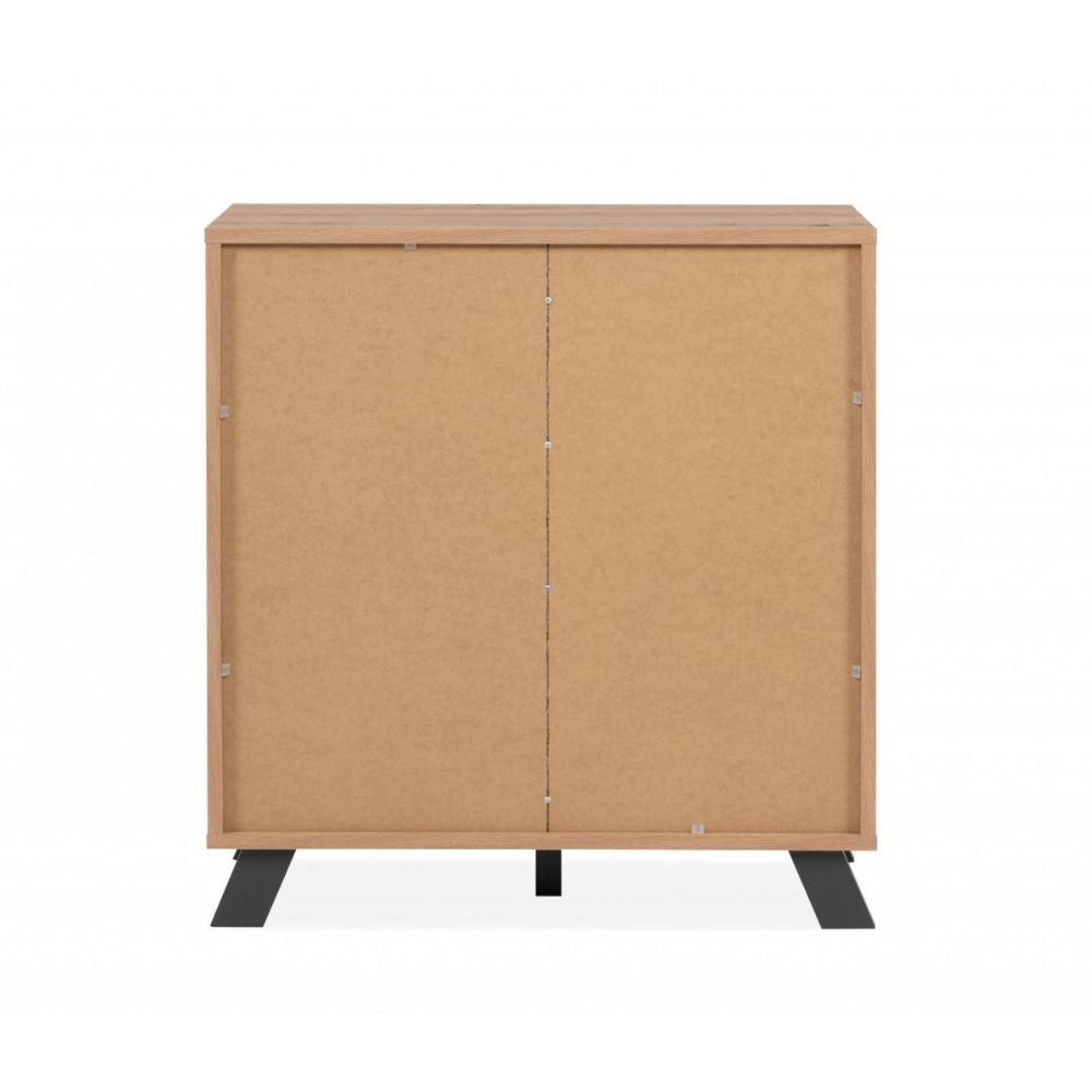 Madia con 2 ante e ripiani colore rovere e antracite 80x85H cm - Medan01D
