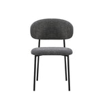 Set 4 sedie in tessuto effetto teddy grigio con gambe in metallo nero Judit
