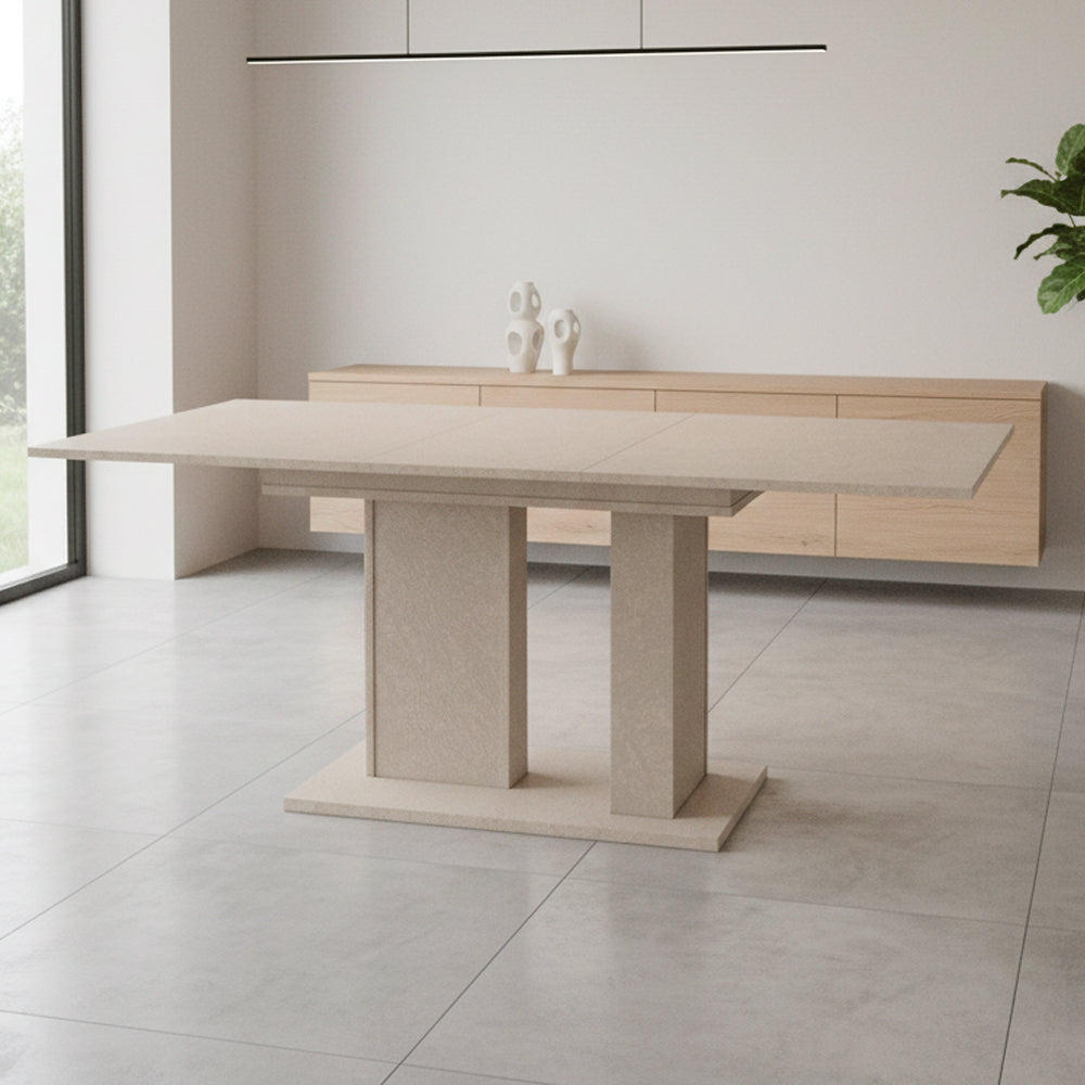 Tavolo allungabile con allunga centrale 40 cm colore cashmere 130x85x75H Sone