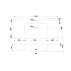 Lavabo da appoggio 1 vasca in ceramica per bagno bianco lucido 101x46,5 LAV9100S