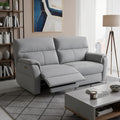 Divano relax 3 posti con 2 recliner elettrici in tessuto idrorepellente grigio Alice