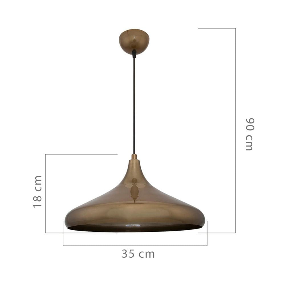 Lampada a sospensione 90h in metallo colore bronzo Navada