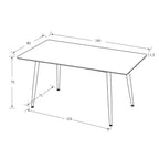 Table avec plateau en céramique effet marbre gris mat 140x80 cm - Mila