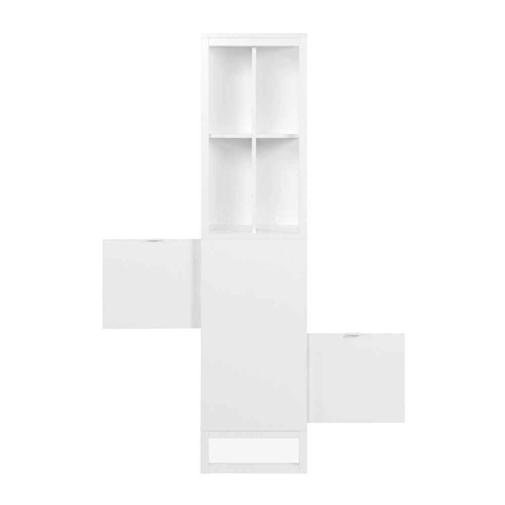 Credenza a giorno 83,5x165h cm bifacciale con ripiani colore bianco - Sumatra20A