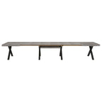 Tavolo allungabile 180 cm con piano cemento e gambe incrociate antracite Milonga480